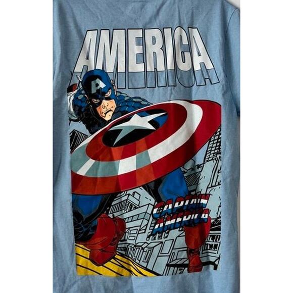 Marvel Captain America Graphic T-Shirt Blue Men’s Medium NWT Superhero Tee - Picture 7 of 10